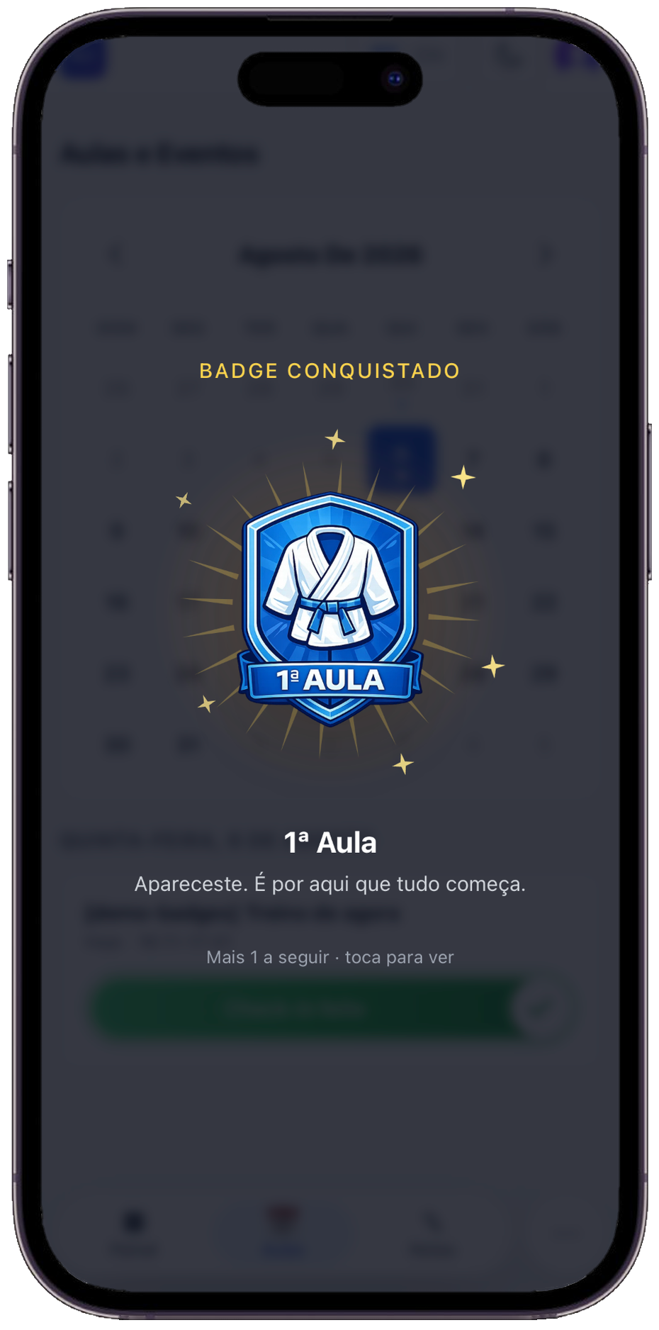 Celebração de um badge acabado de conquistar